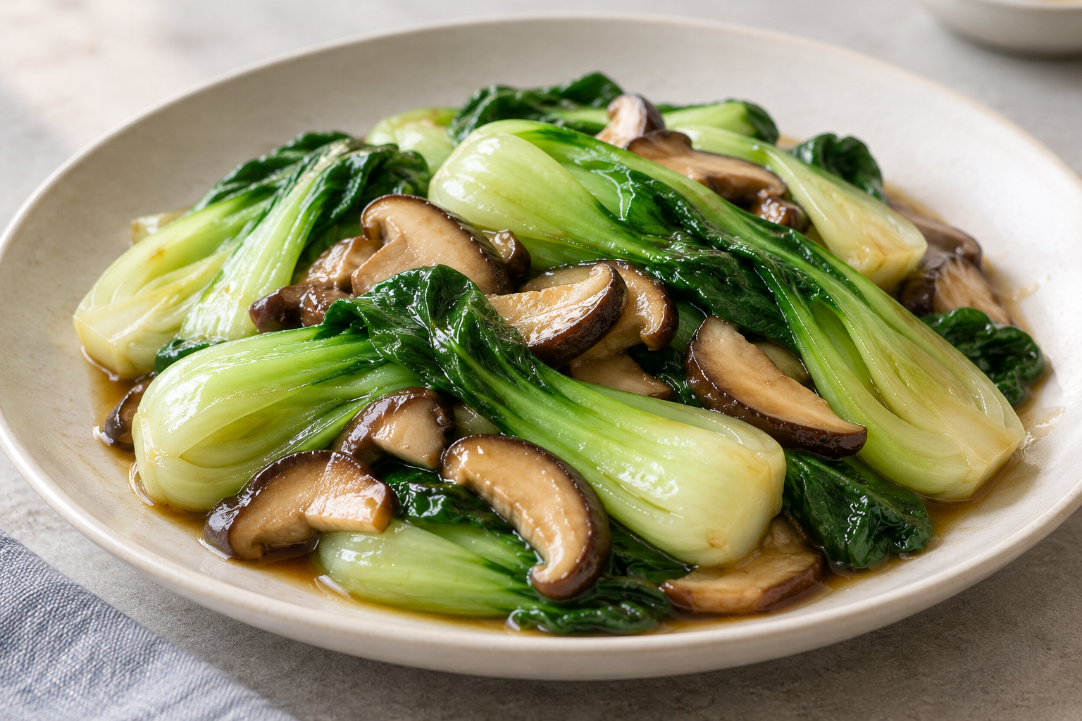 Pakcoi Tumis Shiitake