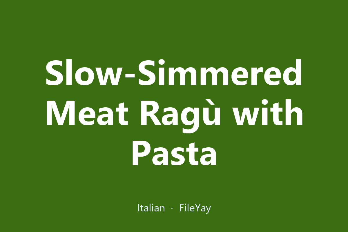 Pasta dengan Ragù Daging Masak Lambat
