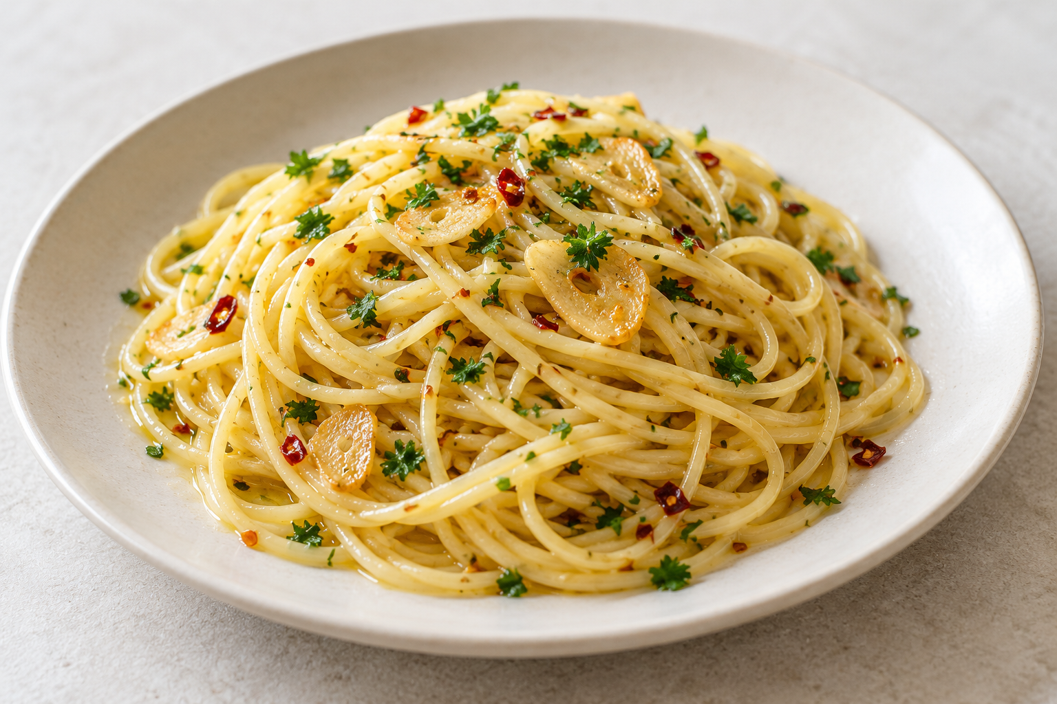 Spageti Bawang Putih Minyak Zaitun