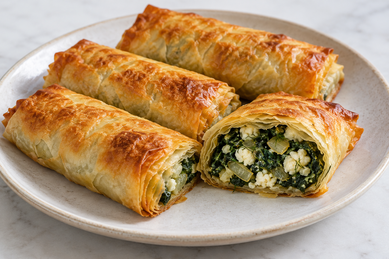 Gulungan Filo Bayam Feta