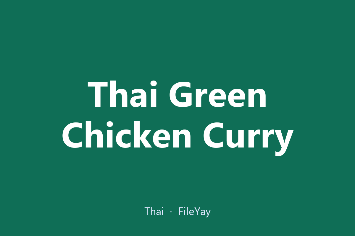 Kari Hijau Ayam Thailand